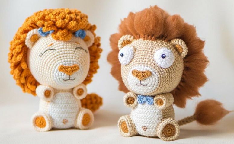 Leões em Amigurumi